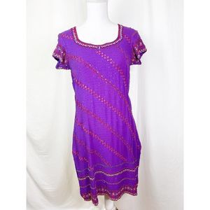 Vintage Boho Bohemian Embroidered Beaded Tunic Khurti Dress